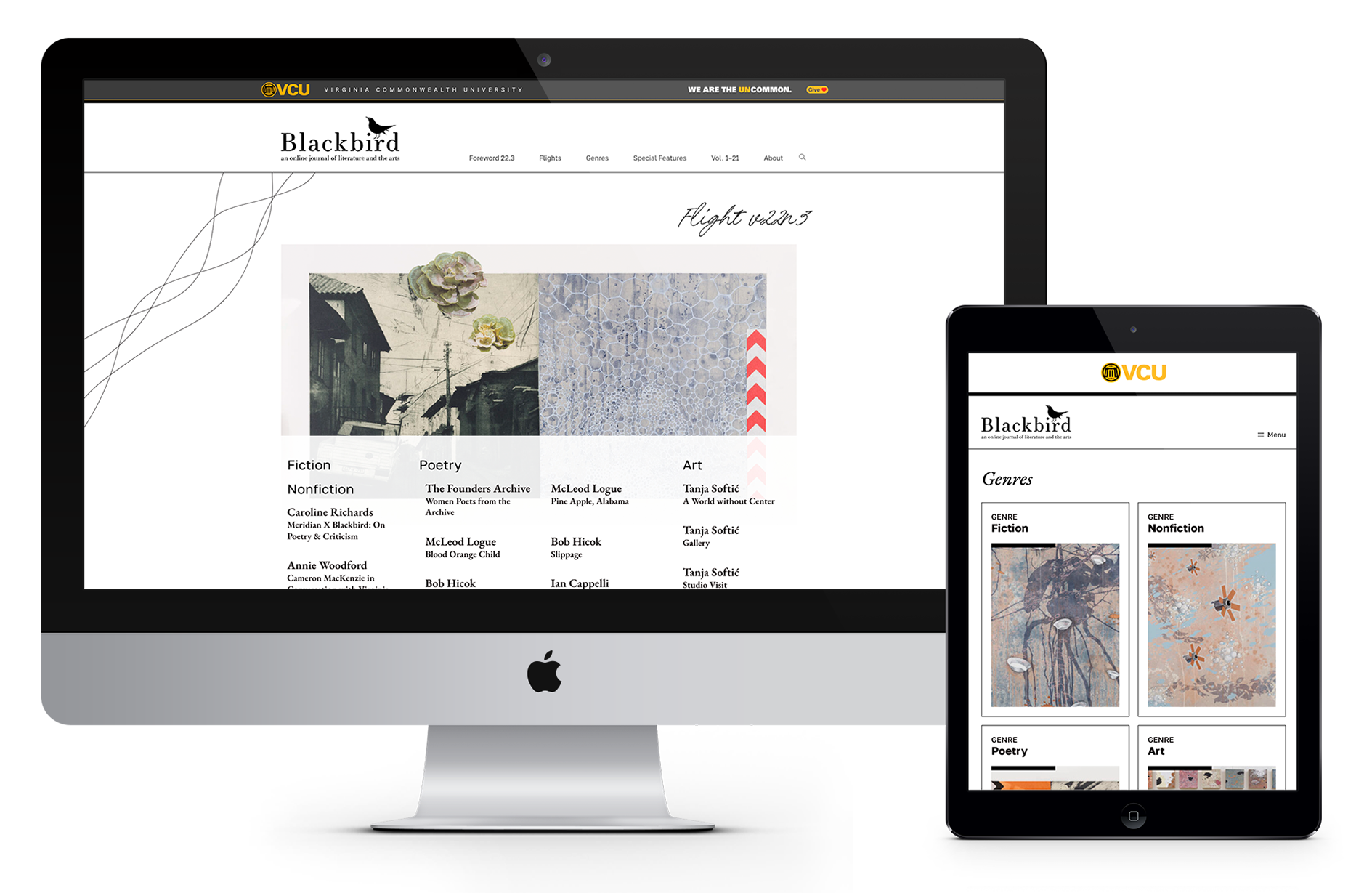 VCU Blackbird Website Mockup