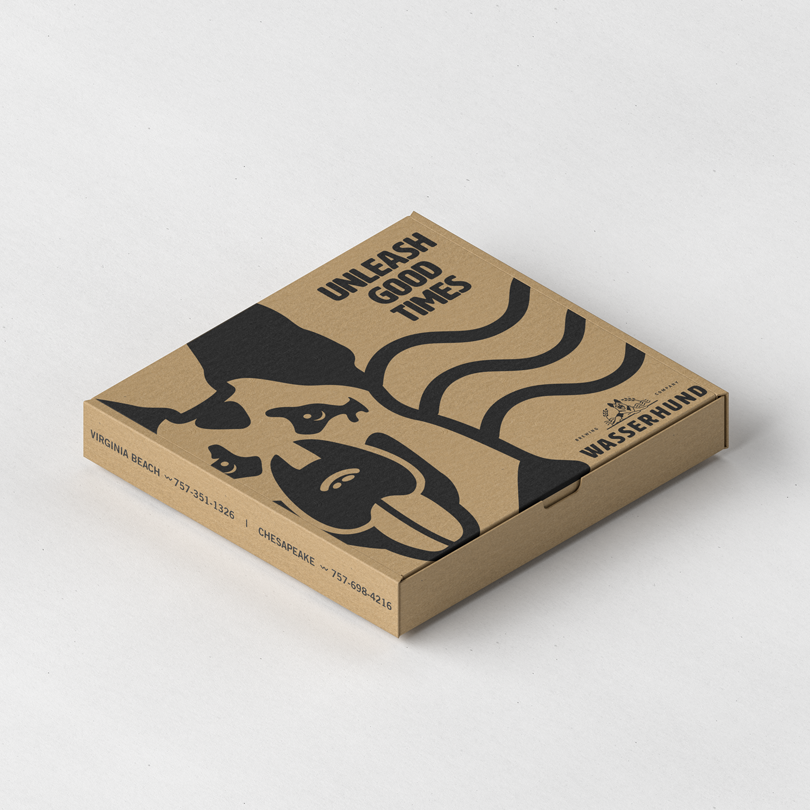 Wasserhund Pizza Box Design Mockup