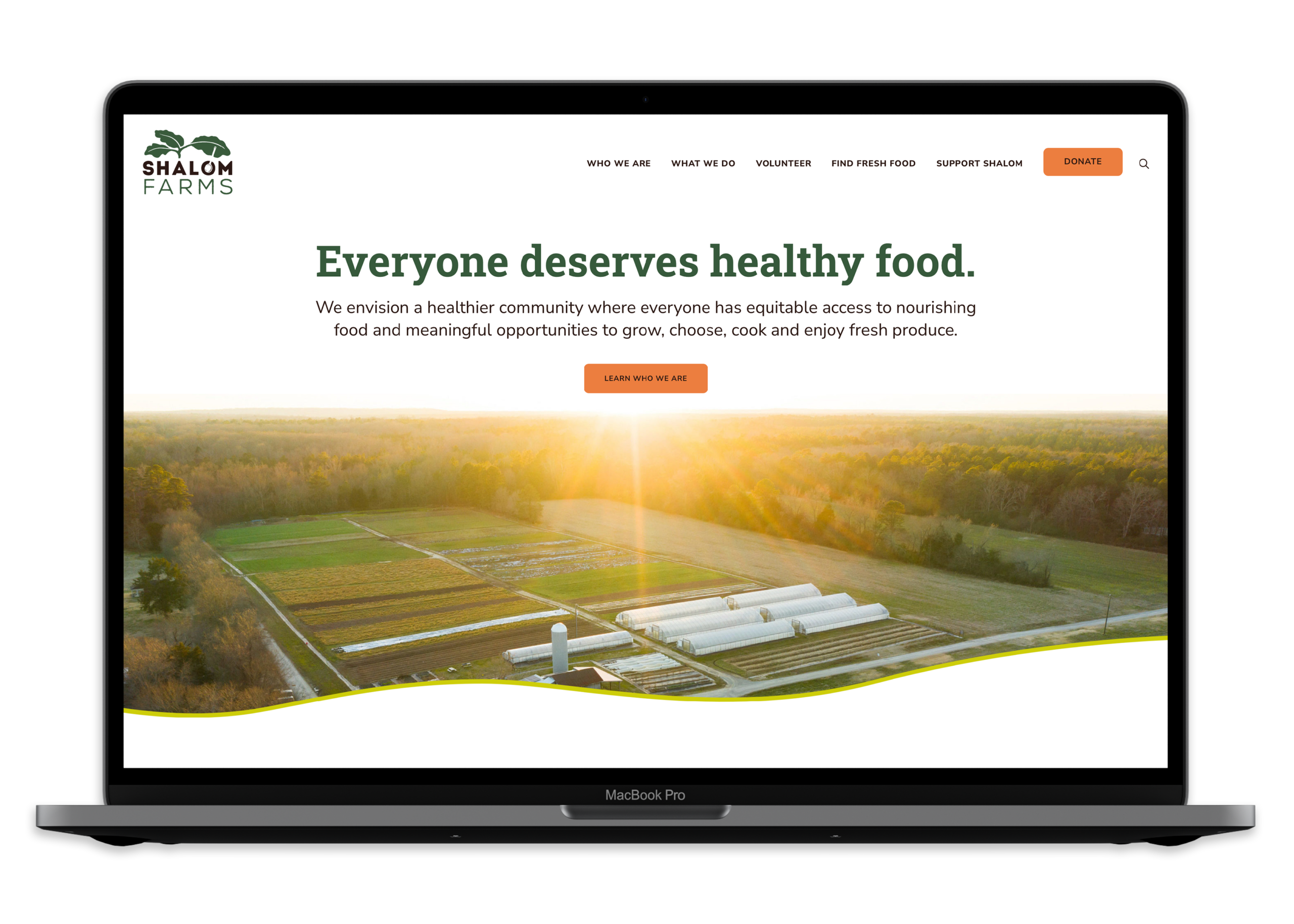 Shalom Farms Website Mockup