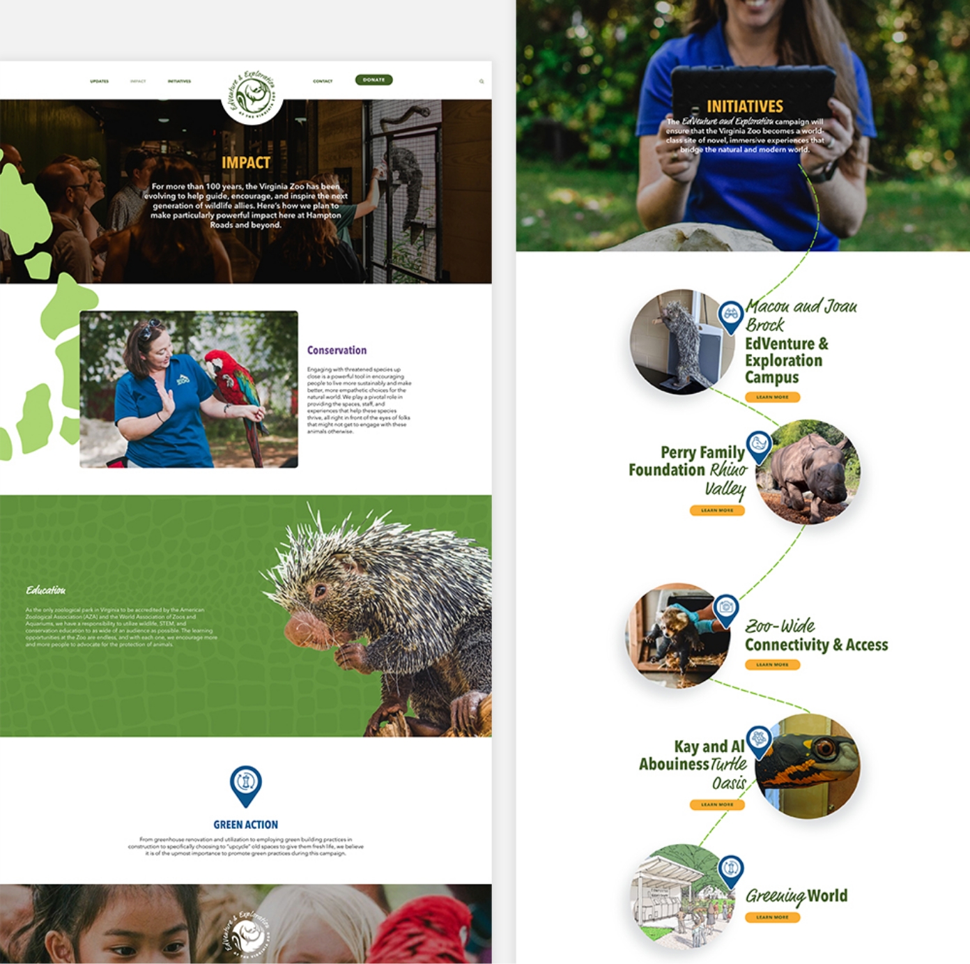 virginia zoo capital campaign website pages