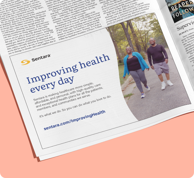 Sentara Health Brand Awareness Newspaper Mockup