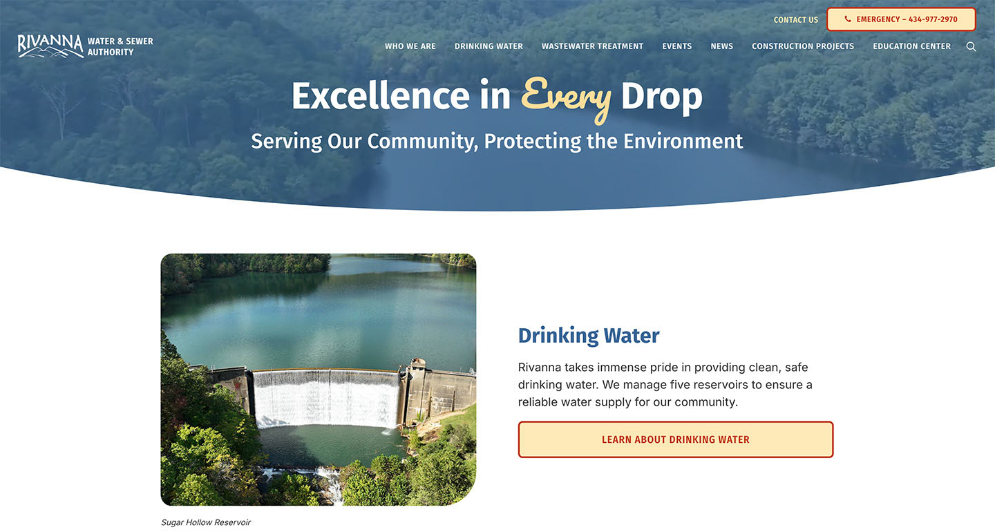 Rivanna Water and Sewer Screenshot