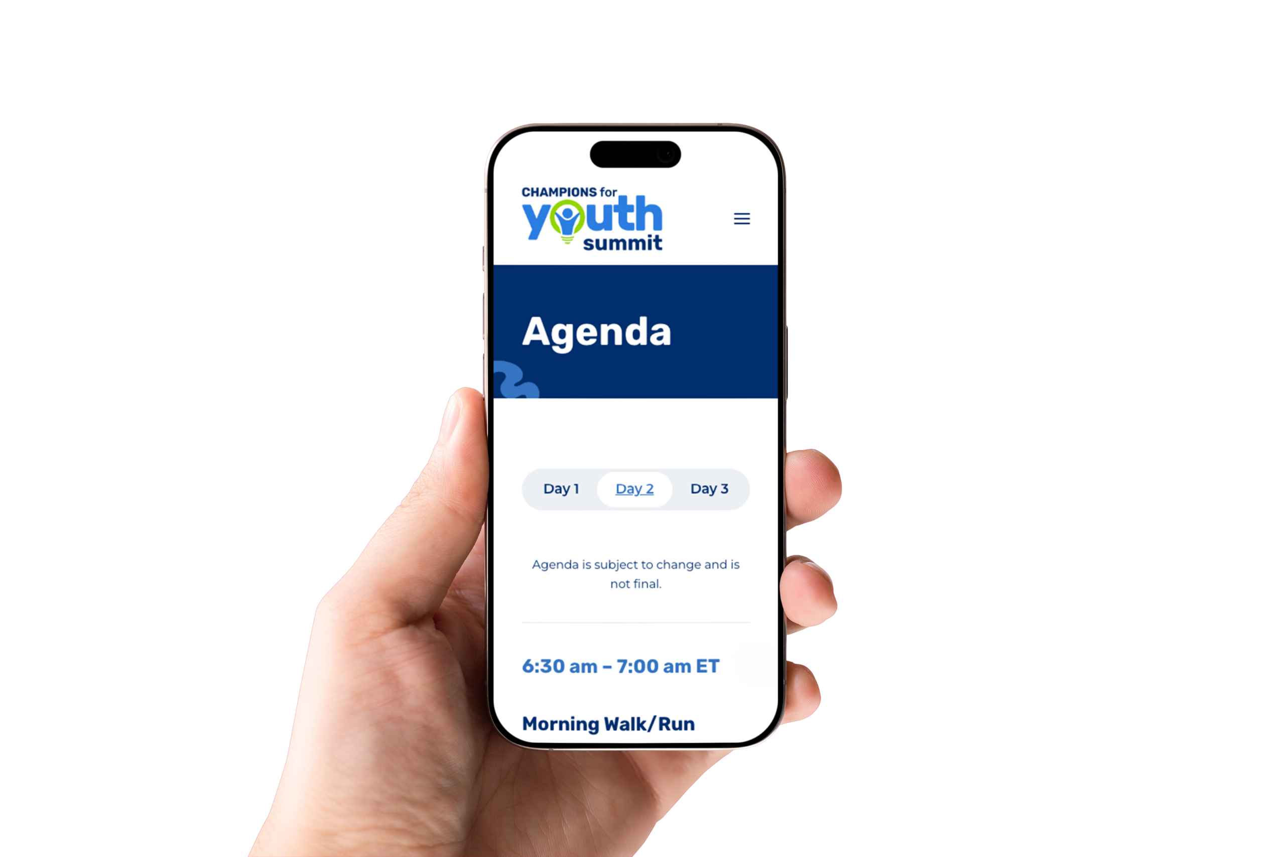 Champions For Youth Mobile Agenda Clear